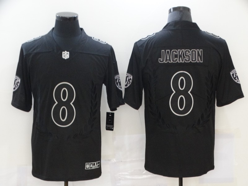 Men's Baltimore Ravens #8 Lamar Jackson Black Alternate Jersey